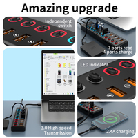 Hub Multiport USB 3.0 Industri Berkualitas Tinggi OEM dengan Sakelar Individual untuk Penggunaan di Rumah, Kantor, Hotel, Laptop, dan Output AC