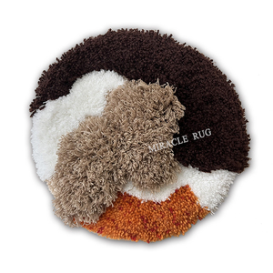 Prairie forêt graphique personnalisé tuffé à la main mignon tapis rond extérieur <span class=keywords><strong>mousse</strong></span> 3d tufting tapis coton moderne chambre tapis - Product Image 2