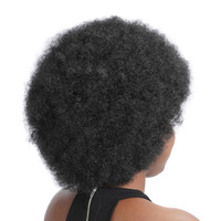 Perruque courte afro bouclée noire pour femmes, synthétique, moelleuse, douce, aspect naturel, en fibre haute température