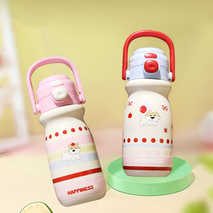 Thermos portable pour enfants de 520 ml, intérieur SUS316L, extérieur en acier inoxydable, couvercle en PP, bec en silicone, bouteille d'eau portable pour bébé - Product Image 2