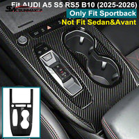 Pour AUDI A5 S5 RS5 B10 uniquement Sportback 2025-2026, garniture de panneau de commande central en fibre de carbone véritable, autocollant intérieur, accessoire de voiture