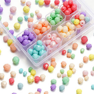 Perles rondes à facettes en acrylique de 10mm, perles dispersées pour la fabrication de bracelets et de colliers pour enfants - Product Image 1