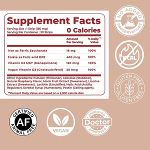 Tiras orales de vitamina D3 y vitamina K2 de marca privada de alta calidad que ayudan a la absorción de calcio y hierro y promueven la salud ósea. - Product Image 6