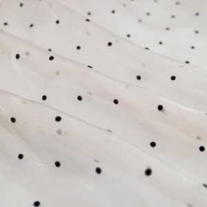 Tissu <span class=keywords><strong>personnalisé</strong></span> en mousseline de soie Organza <span class=keywords><strong>flocage</strong></span> pivotant à pois tissu imprimé fête mariage décor Organza tissu pour femmes robe vêtements - Product Image 6