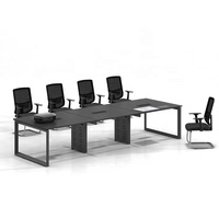 Meubles de bureau de haute qualité, design moderne, bureau avec structure en acier, plateau blanc en bois, poste de travail pour 6 personnes pour le personnel