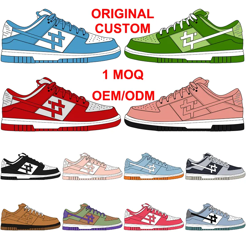 Wholesale Trendy Original Logo Sneakers Top Quality Skateboard shoes Genuine Leather Dunk Low shoes