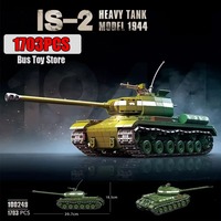 QuanGuan 100249 Tanque Pesado IS-2 de la Segunda Guerra Mundial, Bloques de Construcción de Tanque Pesado de la Segunda Guerra Mundial, Juguetes para Niños, Regalos, Conjuntos de Bloques de Construcción