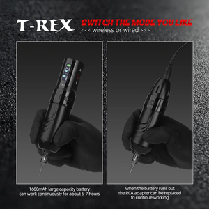 Trex Max Pantalla LED Potente Motor sin núcleo Máquina de tatuaje rotativa inalámbrica Pluma con batería dual para artistas Arte corporal - Product Image 5