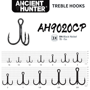 Anzuelo antiguo Hunter de acero al carbono para agua salada, anzuelo triple superfuerte, <span class=keywords><strong>3X</strong></span>, para agua dulce, 1/<span class=keywords><strong>0</strong></span> # - 3/<span class=keywords><strong>0</strong></span> #1 # - 16 # - Product Image 3