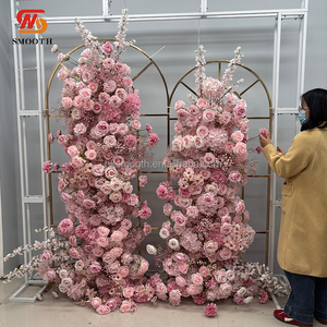 Decoración de Fondo en Capas Personalizada para Bodas, Eventos, Fiestas de Cumpleaños, Arco de Flores Rosadas - Product Image 1