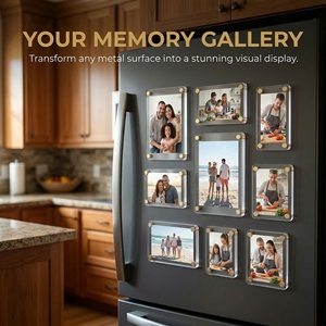 <span class=keywords><strong>Cadre</strong></span> photo magnétique en acrylique écologique à double face carré, à fort magnétisme, bords lisses, durable, personnalisable pour l'affichage - Product Image 1