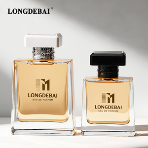 Elegante y sencilla botella de perfume de vidrio transparente con atomizador, 30ml 50ml 100ml, rectangular. - Product Image 2
