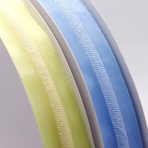 Ruban en organza <span class=keywords><strong>double</strong></span> face écologique de 2,5 cm * 100 yards, ruban à bordure en <span class=keywords><strong>gaze</strong></span>, ruban pour cheveux, décoration de boîte cadeau, ruban pour fleurs - Product Image 6