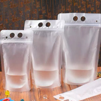 Sac debout froid et chaud fermeture éclair Transparent boisson réutilisable personnalisé jus sac en plastique paille boisson sac
