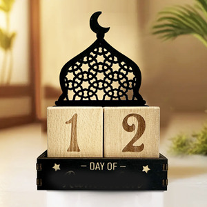 Calendario de Adviento DIY de Ramadán y Eid Mubarak con Luna Creciente y Estrella de Madera de Boj, Decoraciones de Cuenta Regresiva para Interiores, Adornos para el Hogar, <span class=keywords><strong>Regalos</strong></span> - Product Image 1