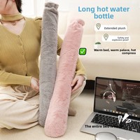 Bouillotte extra longue 2000 ml |   Sac chauffant réutilisable en PVC avec housse en peluche amovible |   Chauffe-corps et chauffe-mains pour l'hiver, sans danger pour le lit