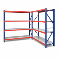 Étagères de stockage industrielles sans boulons Heda Factory, unités d'étagères métalliques à 4 niveaux, rayonnages empilables en acier robuste pour entrepôt