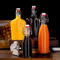 Bouteilles de boisson en verre personnalisées 2024, très demandées, 175ml 250ml 350ml 500ml, avec bouchon à bascule et gravure, transparentes, pour boissons et vin