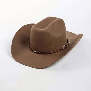 Western Sombrero Rolled Brim Fedora Unisex Casual Travel Fishing Wholesale 2023 Wool Cowboy Hats for Adult - Product Image 4