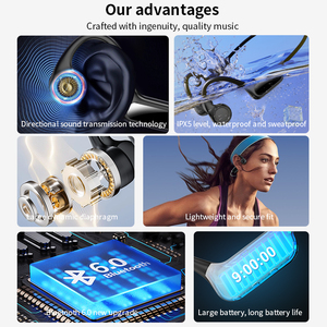 <span class=keywords><strong>Auricolari</strong></span> <span class=keywords><strong>Bluetooth</strong></span> a Conduzione Ossea X67 IPX5 Impermeabili per Trekking e Sci, Leggeri 25g in Lega di Titanio, Cuffie Hifi per Sport e Palestra - Product Image 2