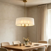 Lampe suspendue élégante et moderne en fer et tissu, avec tige réglable, luminaire décoratif pour la maison