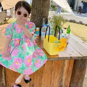 Váy bé gái hoa lớn công chúa ngọt ngào 2024 mùa hè mới cho trẻ em mặc 3-8 tuổi