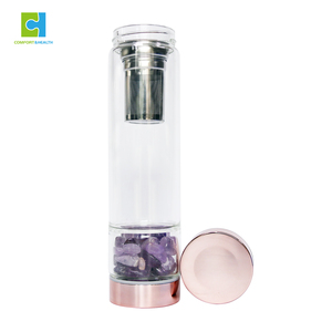 Logotipo personalizado deporte libre de Bpa de cristal de cuarzo rosa Elixir de la botella de agua - Product Image 3
