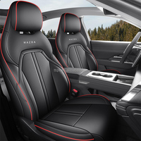 Housses de siège auto en cuir personnalisées noires et rouges, ensemble complet pour Mazda 6e EZ-6 2024-2026, découpe pour airbag dissimulé, entièrement enveloppantes, intérieur auto