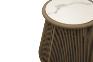 Tavolino Moderno per Progetti Residenziali e Alberghieri, <span class=keywords><strong>da</strong></span> <span class=keywords><strong>Giardino</strong></span> e Terrazza, con Piano <span class=keywords><strong>in</strong></span> <span class=keywords><strong>Pietra</strong></span> Sinterizzata e Struttura <span class=keywords><strong>in</strong></span> Alluminio Intrecciato - Product Image 6