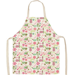 2025 nouveau produit de conception impression numérique étanche facile à nettoyer Polyester coton lin tabliers de cuisine tabliers de jardin personnalisés - Product Image 2