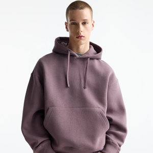 Sweat à capuche surdimensionné pour homme en polaire thermique violet lilas français, avec poche cache-oreilles haute densité et col à capuche – Taille XL, prix de gros - Product Image 1