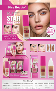 Base de Maquillaje Líquida Kiss Beauty Oil Control Super Star, Corrector Mate, Impermeable, Cobertura Total, Cojín, Maquillaje Facial, Cosmético - Product Image 6