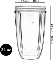 Tasses de rechange pour Nutri Bullet Pièces de rechange Tasses mélangeuses de 24oz compatibles avec les mélangeurs NutriBullets 600w et 900w