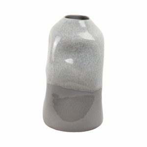Vaso moderno in terracotta lucida con morbidi accenti curvi per soggiorno, decorazione per la casa, camera da letto, vaso in ceramica e porcellana. - Product Image 1