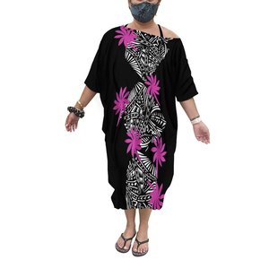 Vestidos holgados de moda para mujer, Poncho con hombros descubiertos, vestidos personalizados de estilo <span class=keywords><strong>Tribal</strong></span> polinesiano con estampado de <span class=keywords><strong>tatuaje</strong></span> Floral para verano, 2022 - Product Image 1