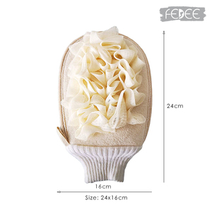 <span class=keywords><strong>Gant</strong></span> <span class=keywords><strong>de</strong></span> bain corporel double face Loofah Mesh Shower Pouf Ball Exfoliating Gloves for Body Face Cleansing Glove All Natural 40g - Product Image 3