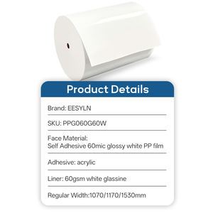 Bianco lucido perlaceo PP pellicola etichetta PP adesivi impermeabili adesivi autoadesivi per imballaggio etichetta Jumbo Roll - Product Image 3
