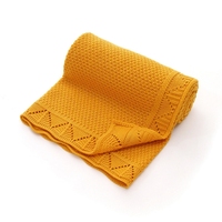 Couverture en tricot acrylique pour bébé, couverture d'emmaillotage pour nouveau-né avec dentelle pour personnaliser le nom