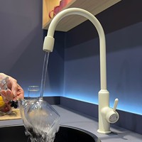 Robinet d'évier de cuisine gris anthracite WEIHAO, finition diamantée texturée, levier unique, bec haut pivotant à 360 degrés