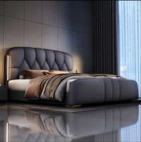 Ensemble de chambre à coucher moderne de conception italienne, lit king size capitonné de luxe, lit double en tissu, ensemble de meubles