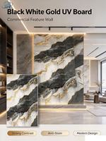 Panneau mural en PVC à grain de marbre de luxe, résistant à l'humidité et aux UV, respectueux de l'environnement, pour la décoration commerciale du Moyen-Orient, projet hôtelier