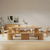 Peut accueillir 4 à 14 personnes, ensemble de table à manger en bois massif, chaise rembourrée, grands prix du design
