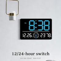 Set waktu otomatis grosir Modern besar tampilan LED DST Timer plastik Alarm LED Digital jam dinding dekorasi rumah