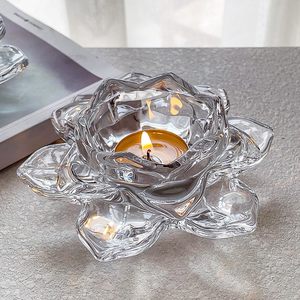 Clear Lotus Design Petit <span class=keywords><strong>Bougeoir</strong></span> Maison Table De Mariage Votive Titulaire pour Noël et la Saint-Valentin - Product Image 4