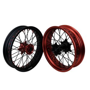 Llantas de rueda mate Ruedas Supermoto de dos colores Delanteras 3,5-<span class=keywords><strong>17</strong></span>/Traseras 4,5-<span class=keywords><strong>17</strong></span> Aleación de aluminio Nueva pieza de motocicleta - Product Image 3