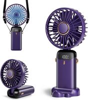 Ventilateur portable pliable mini USB rechargeable 5 vitesses alimenté par batterie pour camping-car/voiture/extérieur, design mignon, format de poche