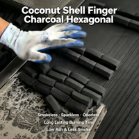Charbon de chicha en coque de noix de coco à combustion longue durée, briquettes hexagonales, charbon à chicha du Moyen-Orient pour narguilé