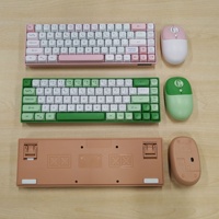 Nouveau design, clavier et souris sans fil pour bureau, 68 touches, membrane, combo 60%, ensemble clavier et souris pour ordinateur, combo souris 2.4G sans fil BT 4D