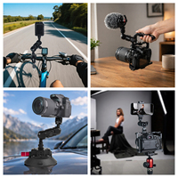 Bras Magique Réglable à Rotation 360° avec Double Rotule et Support à Vis 1/4 pour Trépied, Cage d'Appareil Photo, Support d'Éclairage Vidéo et Accessoires