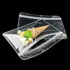 Saco com zíper transparente 24x17 cm com acessórios para roupas e sapatos, embalagem ziplock de plástico